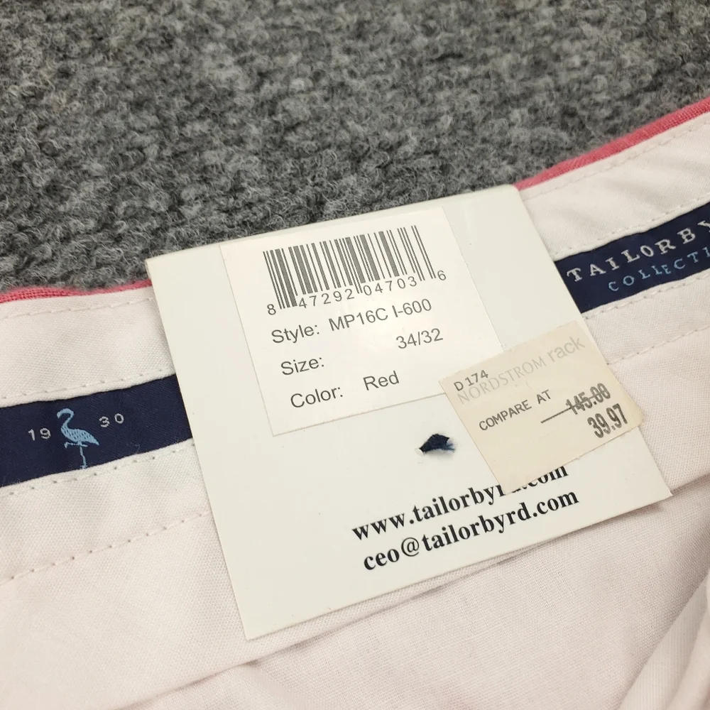 Tailorbyrd Men's Chinos - Coral